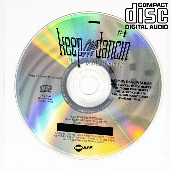 Keep on Dancin Vol 1-Wicked Dance Tracks 1996 - Music CD - Picture 1 of 1